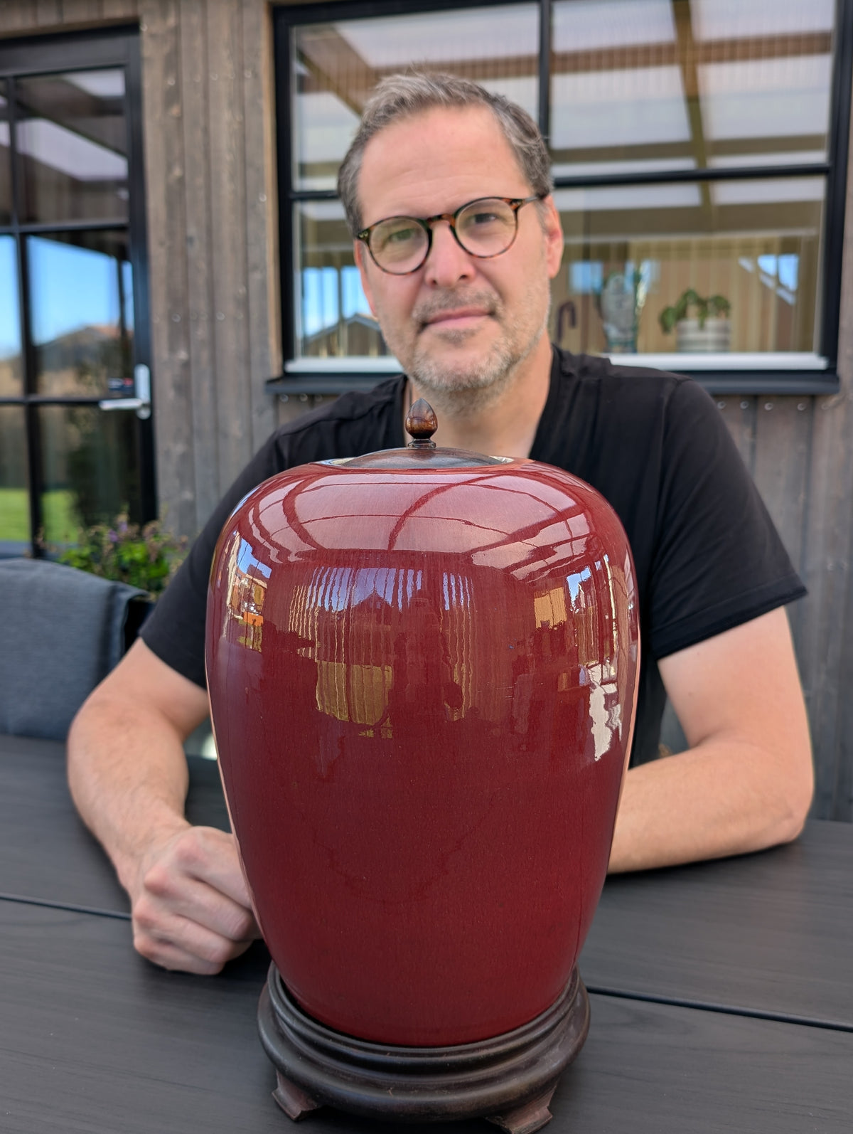 Chinese Antique Sang de boeuf glazed jar, 19th century #3082