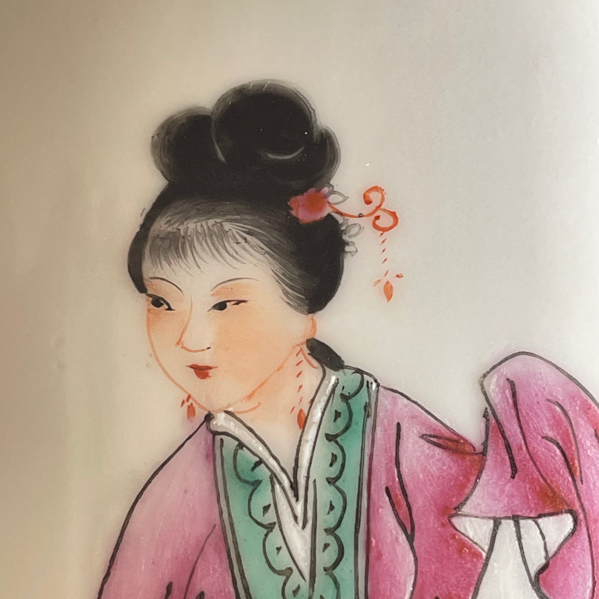 中国粉彩瓷花瓶/台灯 20世纪50-70年代 #1072