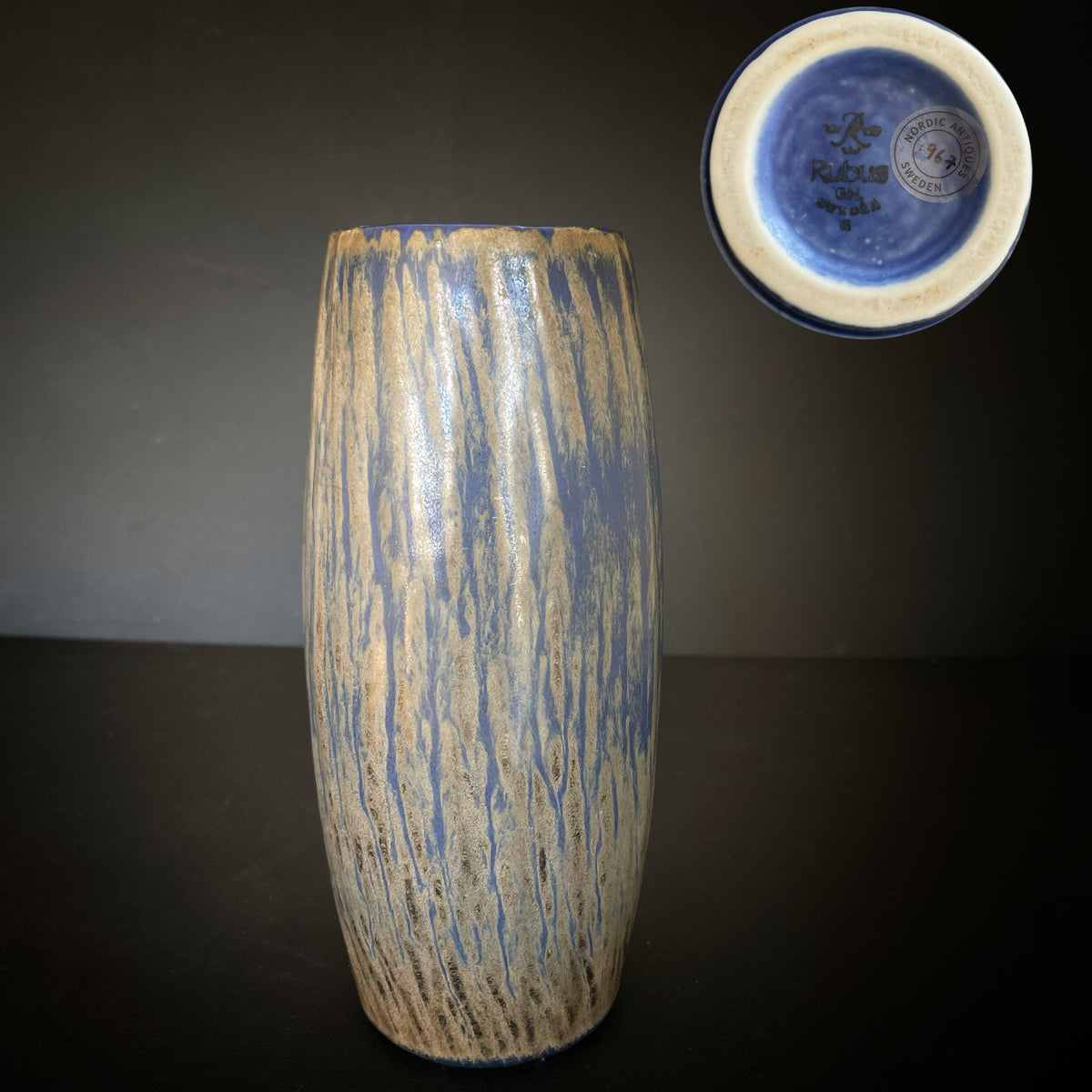 Gunnar Nylund large vase Rörstrand 50s Sweden Stoneware Scandinavian #1967