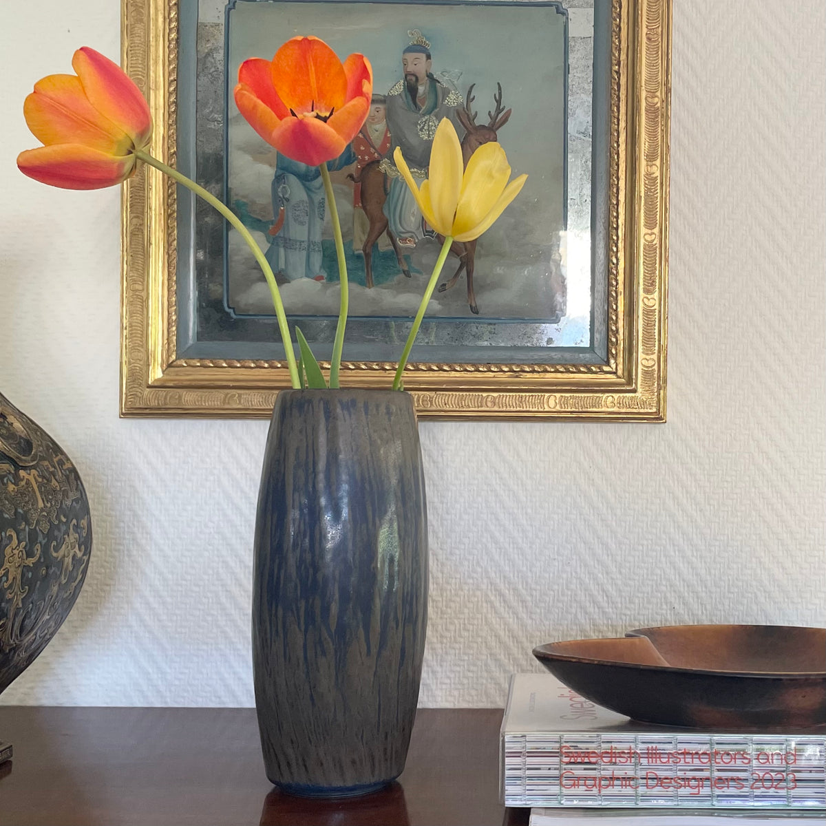 Gunnar Nylund large vase Rörstrand 50s Sweden Stoneware Scandinavian #1967