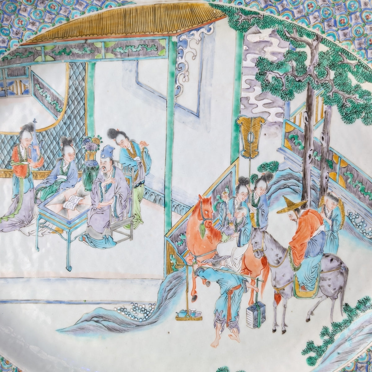 十九世纪五彩人物纹大盘 #3068